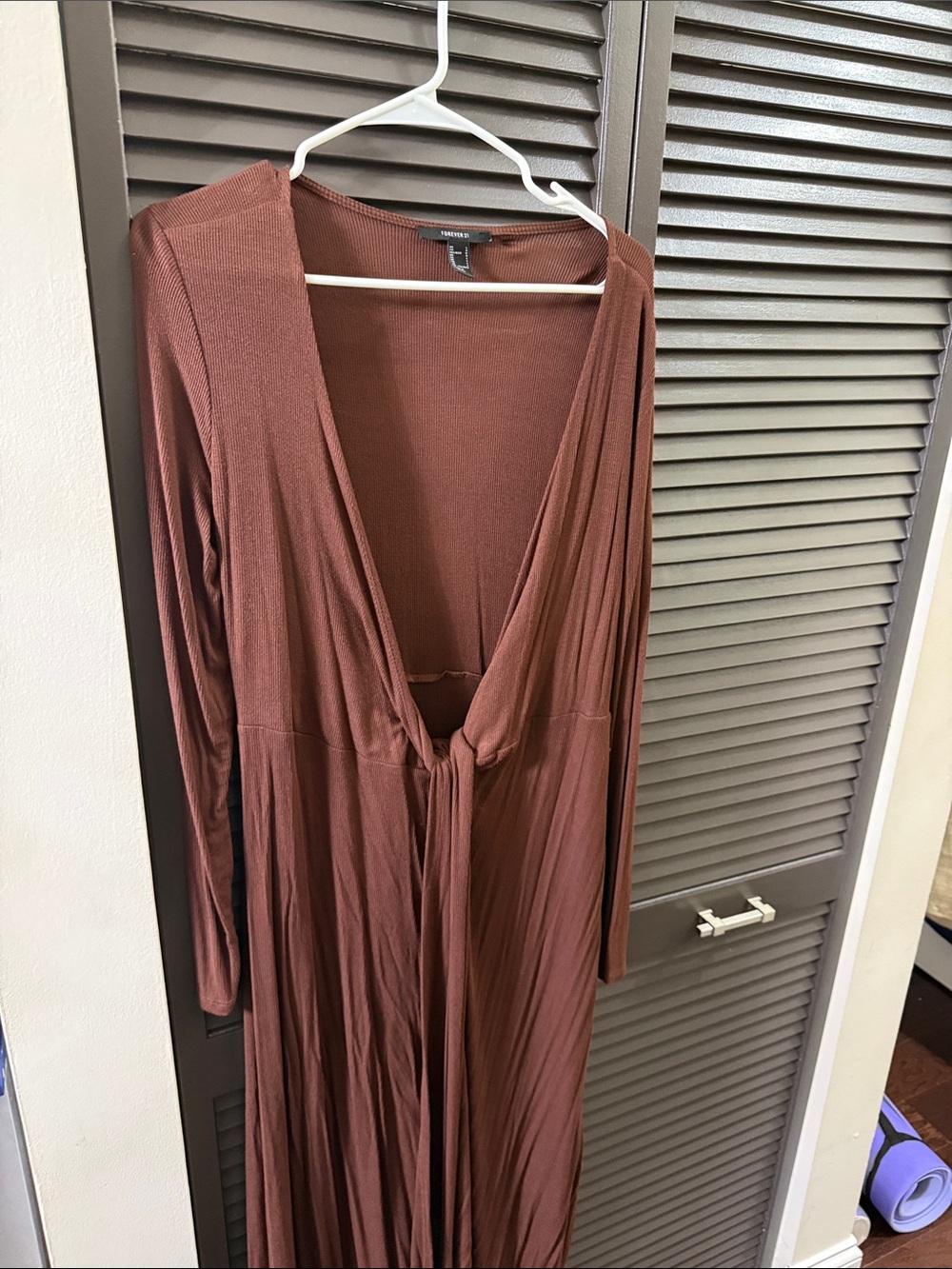 Forever 21 Rust Brown Long Sleeve Maxi Dress